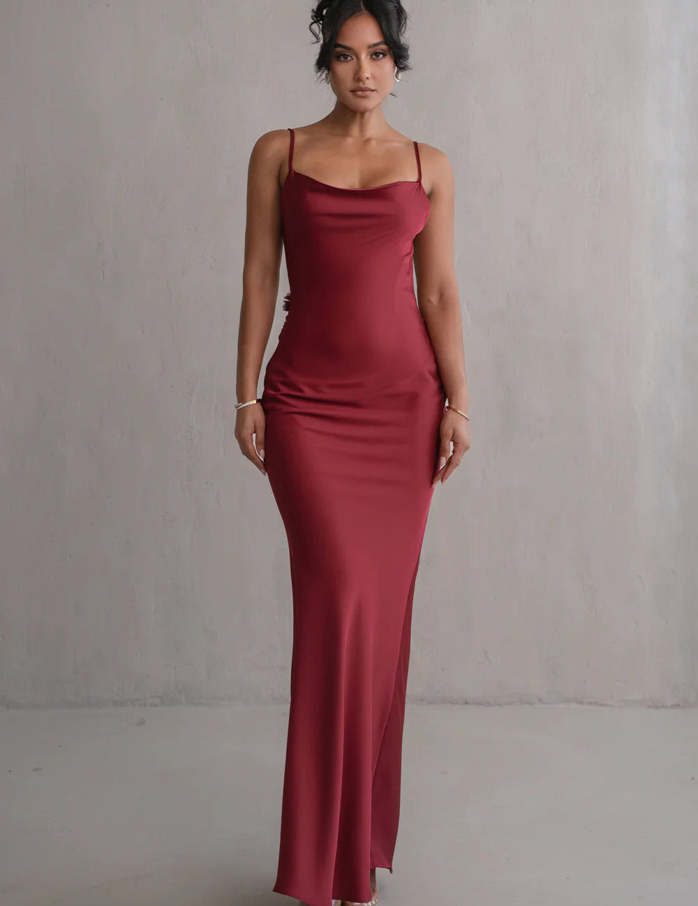 Women's Satin Maxi Dress - Elegant White Formal Dress for Special Occasions 9