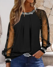 Women's Sequin Top - Elegant Mesh Going Out Top - Stylish Blouse for Women 3