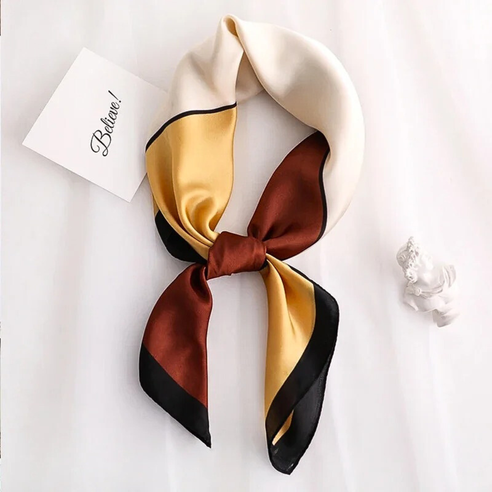 Women's Silk Scarf - Elegant Versatile Accessory for Neck and Hair Styling 1