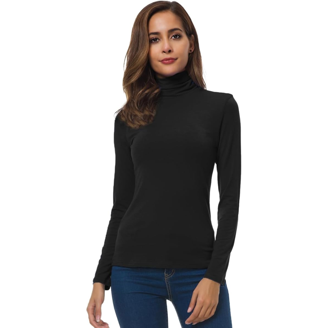 Women's Slim Fit Turtleneck Top - Versatile Lightweight Turtle Neck Fashion 0