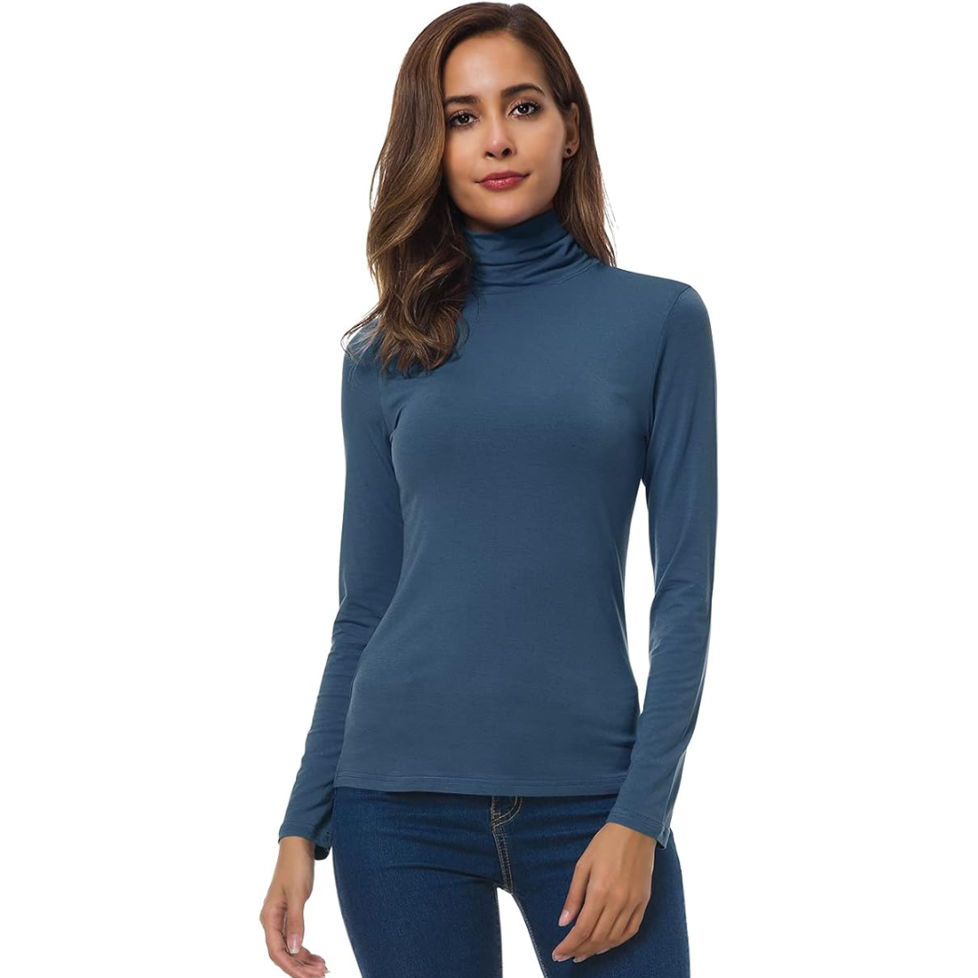 Women's Slim Fit Turtleneck Top - Versatile Lightweight Turtle Neck Fashion 10