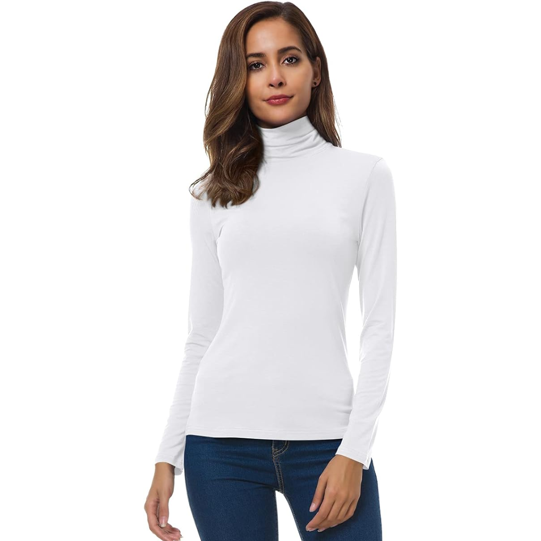 Women's Slim Fit Turtleneck Top - Versatile Lightweight Turtle Neck Fashion 12