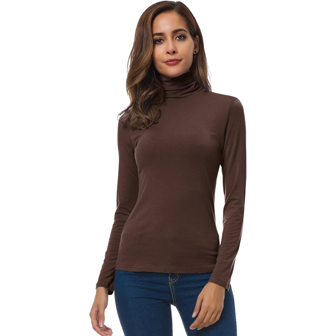 Women's Slim Fit Turtleneck Top - Versatile Lightweight Turtle Neck Fashion 13