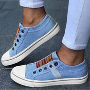 Women's Slip-On Sneakers - Casual Canvas Shoes with Rubber Sole for Everyday Wear 0