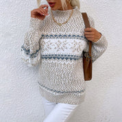 Women's Snowflake Sweater - Cozy Turtleneck Knit for Winter Fashion 4