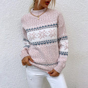 Women's Snowflake Sweater - Cozy Turtleneck Knit for Winter Fashion 3