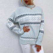 Women's Snowflake Sweater - Cozy Turtleneck Knit for Winter Fashion 2