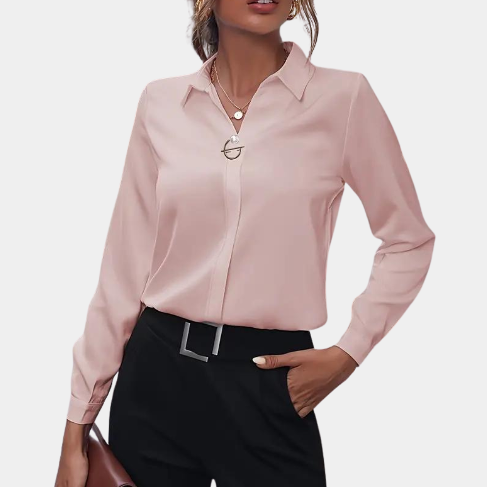 Women's Solid Color Blouse for Work and Social Events 3