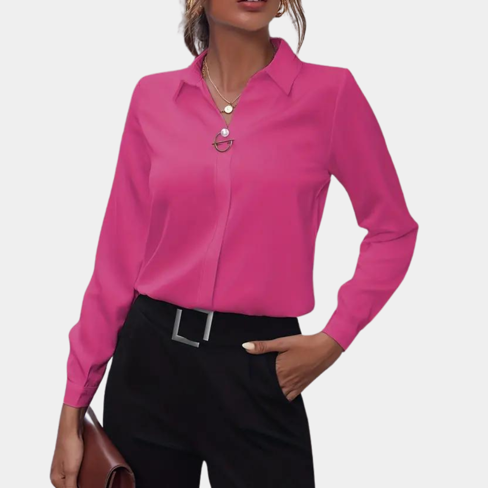 Women's Solid Color Blouse for Work and Social Events 4