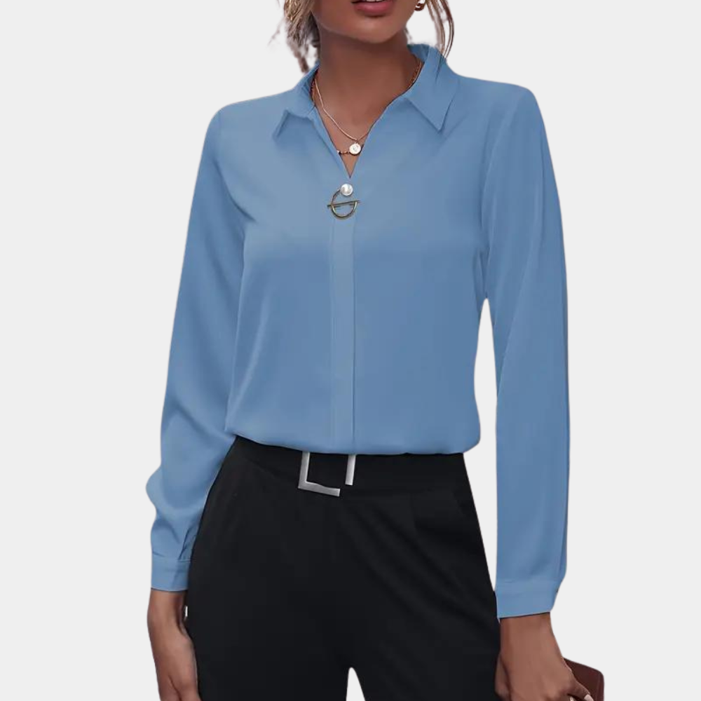 Women's Solid Color Blouse for Work and Social Events 5