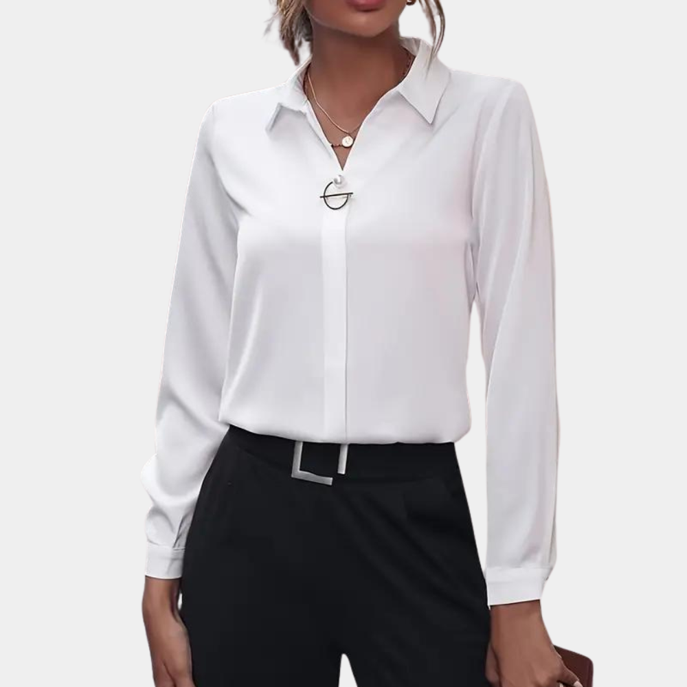 Women's Solid Color Blouse for Work and Social Events 6