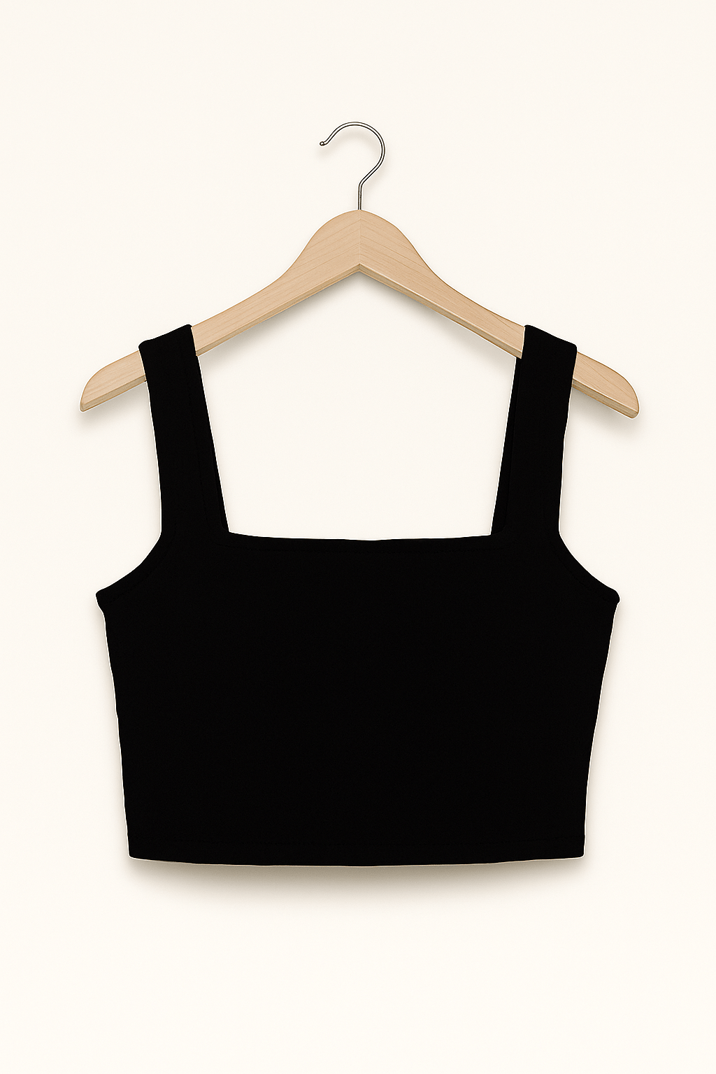 Women's Square Neck Spaghetti Strap Crop Top - Versatile Tank Top for Casual Elegance 1