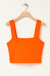 Women's Square Neck Spaghetti Strap Crop Top - Versatile Tank Top for Casual Elegance 5
