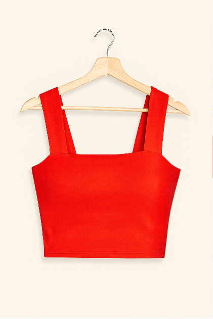 Women's Square Neck Spaghetti Strap Crop Top - Versatile Tank Top for Casual Elegance 7
