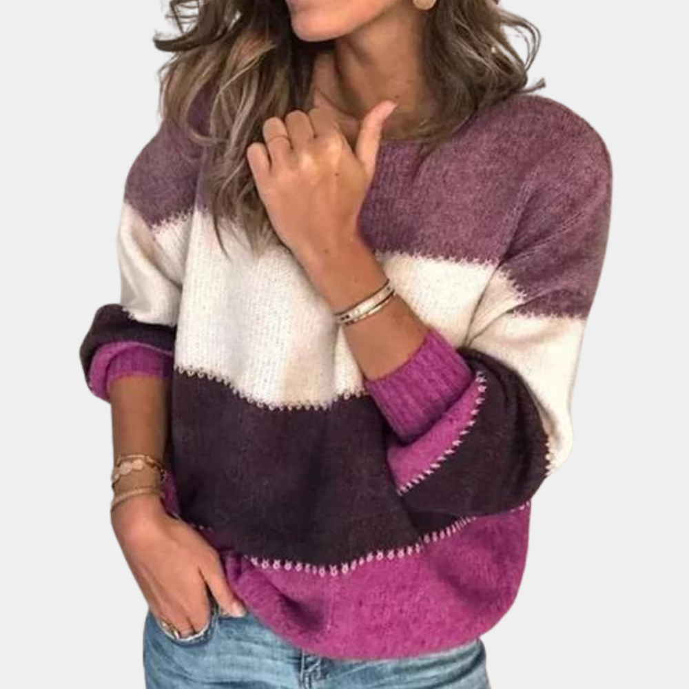 Variant image for Women's Striped Sweater - Elegant and Comfortable Knit Top in Multiple Colors-21