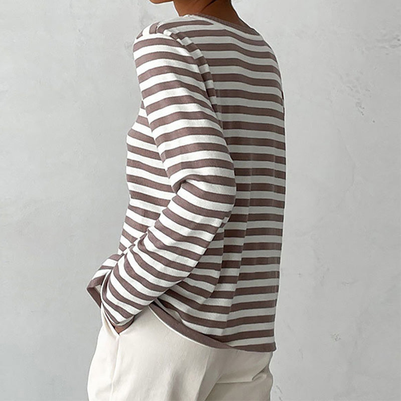 Women's Striped T-Shirt - Lightweight Long Sleeve Womens Shirt for Comfort 8