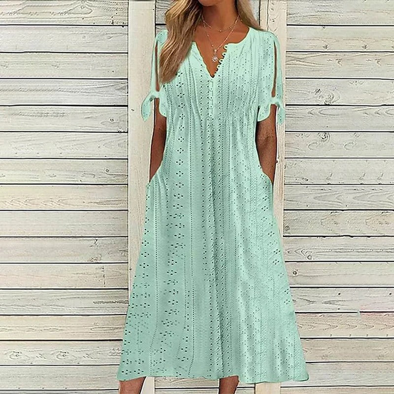 Women's Summer Dress with Eyelet Detailing - Lightweight & Comfortable 4
