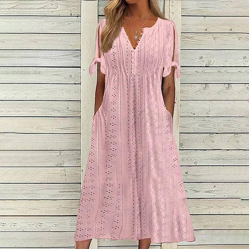 Women's Summer Dress with Eyelet Detailing - Lightweight & Comfortable 5