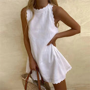 Women's Summer Linen Dress - Breathable, Knee-Length, Versatile Style 5