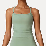 Women's Tank Top with Built-In Bra - Moisture-Wicking Workout Top 0