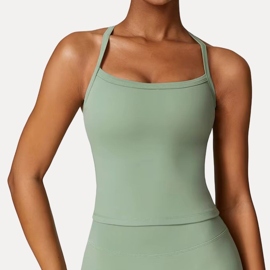 Women's Tank Top with Built-In Bra - Moisture-Wicking Workout Top 1