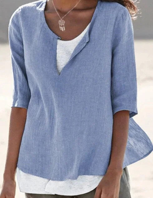 Women's V-Neck Shirt - Plus Size Tops & Stylish Blouses for Women 0