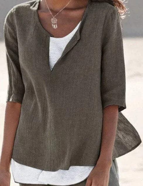 Women's V-Neck Shirt - Plus Size Tops & Stylish Blouses for Women 4