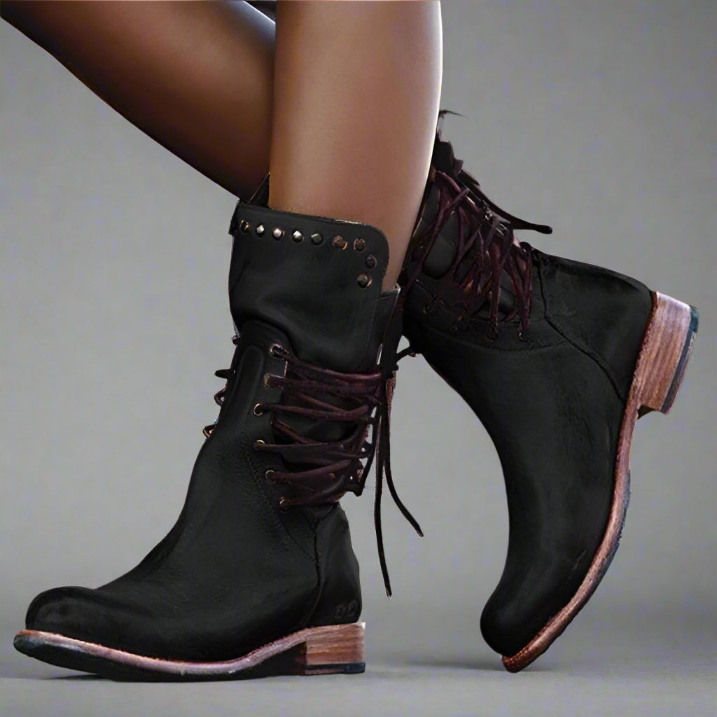 Women's Vintage Leather Ankle Boots - Timeless Style and Comfort 2