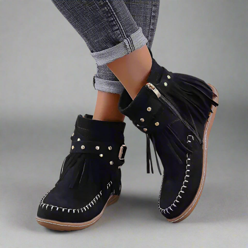 Women's Vintage Warm Fringe Boots for Winter Comfort 2