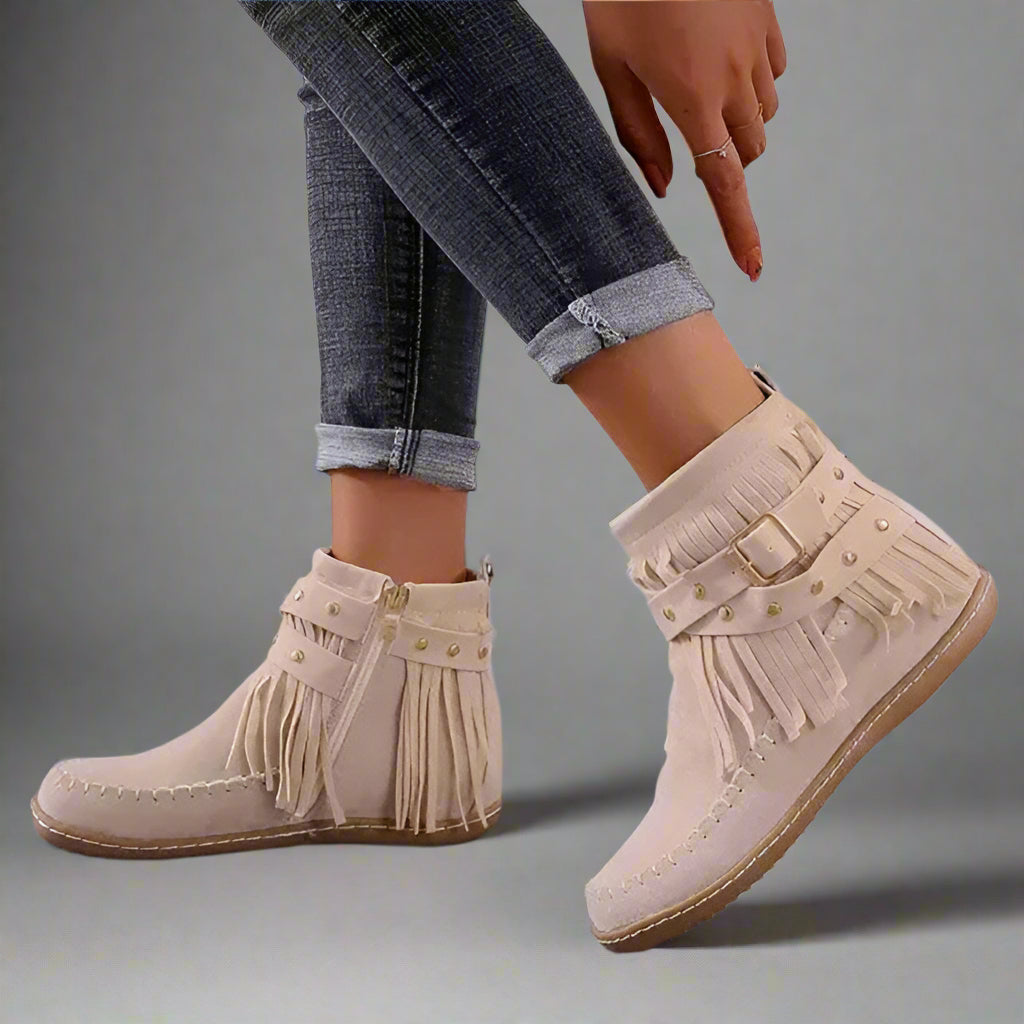 Women's Vintage Warm Fringe Boots for Winter Comfort 3