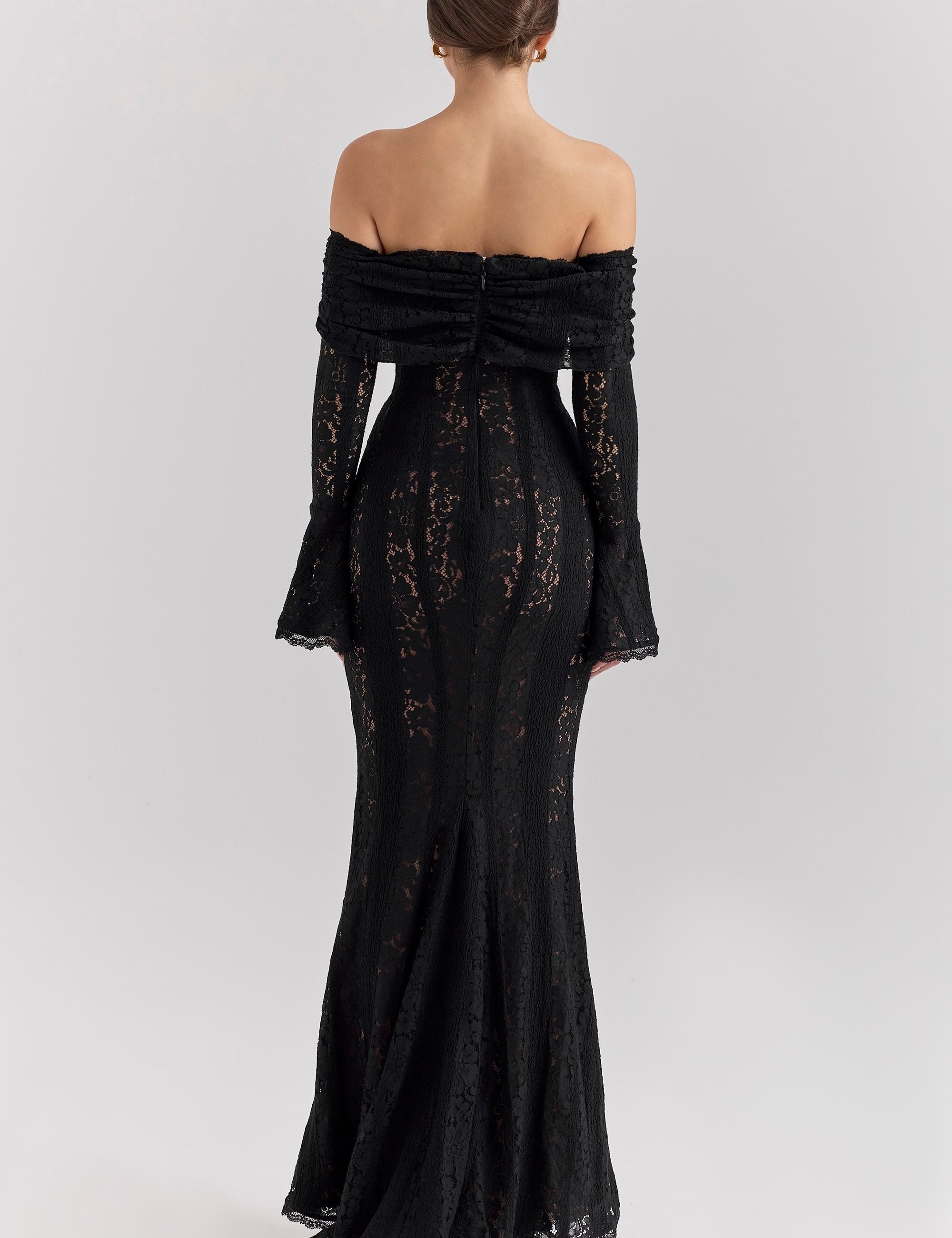 Women's White Lace Maxi Dress - Elegant Off-the-Shoulder Formal Summer Dress 1