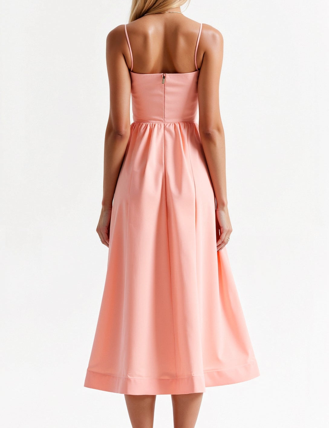 Women's White Midi Dress - Lightweight Summer Dress with Flowing Design 4