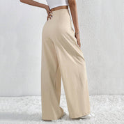 Women's Wide Leg Trousers - High Waisted Palazzo Pants in Lightweight Fabric 1