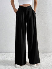 Women's Wide Leg Trousers - High Waisted Palazzo Pants in Lightweight Fabric 4