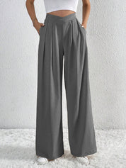Women's Wide Leg Trousers - High Waisted Palazzo Pants in Lightweight Fabric 5