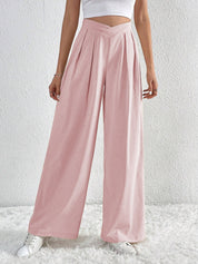 Women's Wide Leg Trousers - High Waisted Palazzo Pants in Lightweight Fabric 6