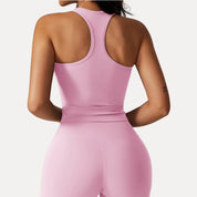 Women's Workout Tank Top with Square Neckline and Racerback Design 2