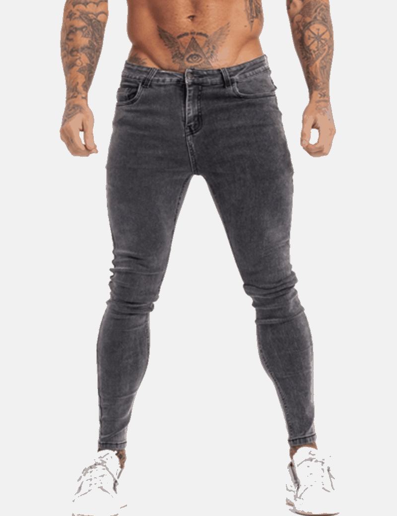 Men's Slim Fit Stretch Denim Pants - Comfortable Modern Style for Casual or Formal Wear-1