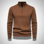 Stylish Cotton Zip Neck Pullover for Modern Men