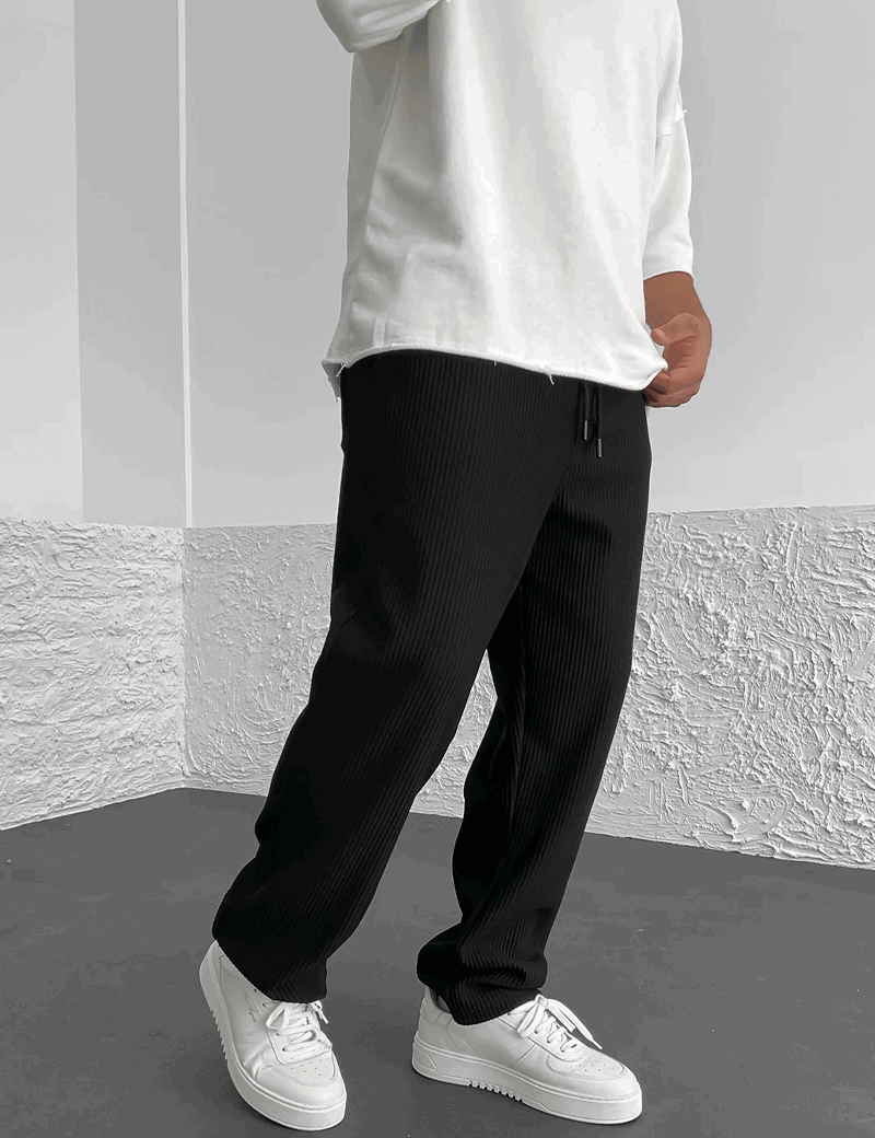 Men's Long Sleeve Ribbed Top - Casual Stylish Shirt for Everyday Wear-2