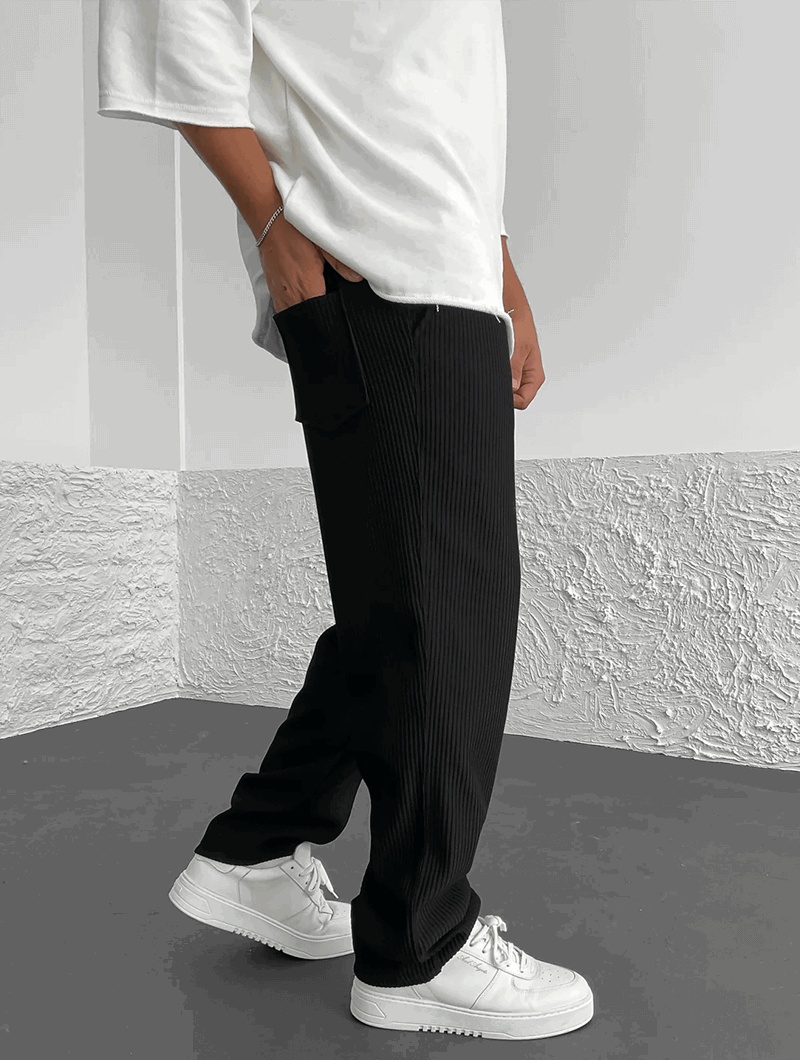 Men's Long Sleeve Ribbed Top - Casual Stylish Shirt for Everyday Wear-3