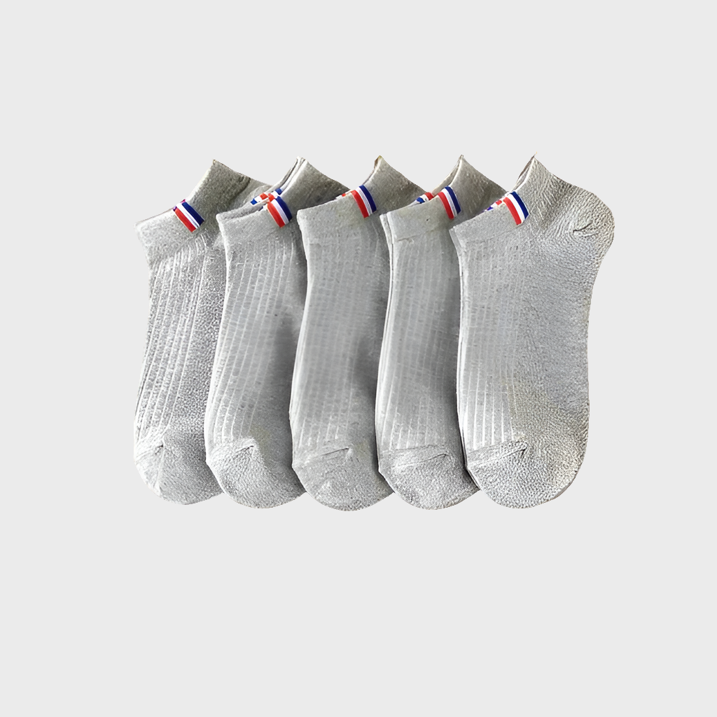 Ultra-Breathable Men's Thin Boat Socks - 5 Pairs