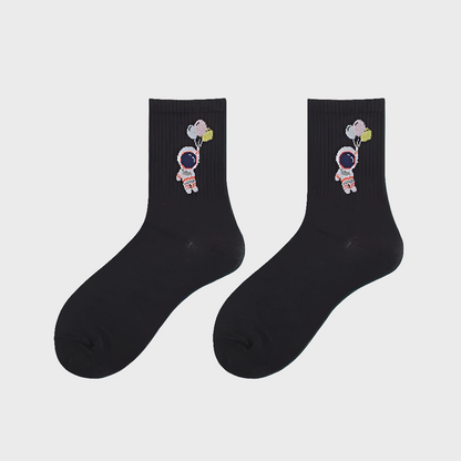 SpaceFeet Women's Cotton Crew Socks