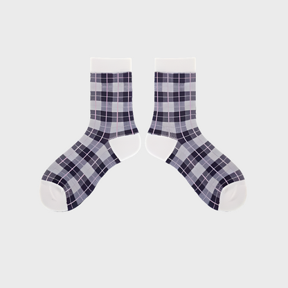 PlaidPair Women's Cotton Mid Length Socks - 1 Pair