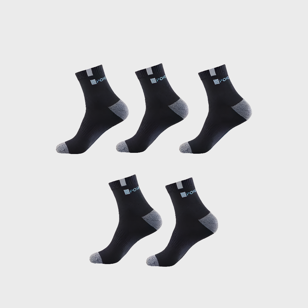 FiberMade Men's Breathable Business Ankle Socks - 5 Pairs