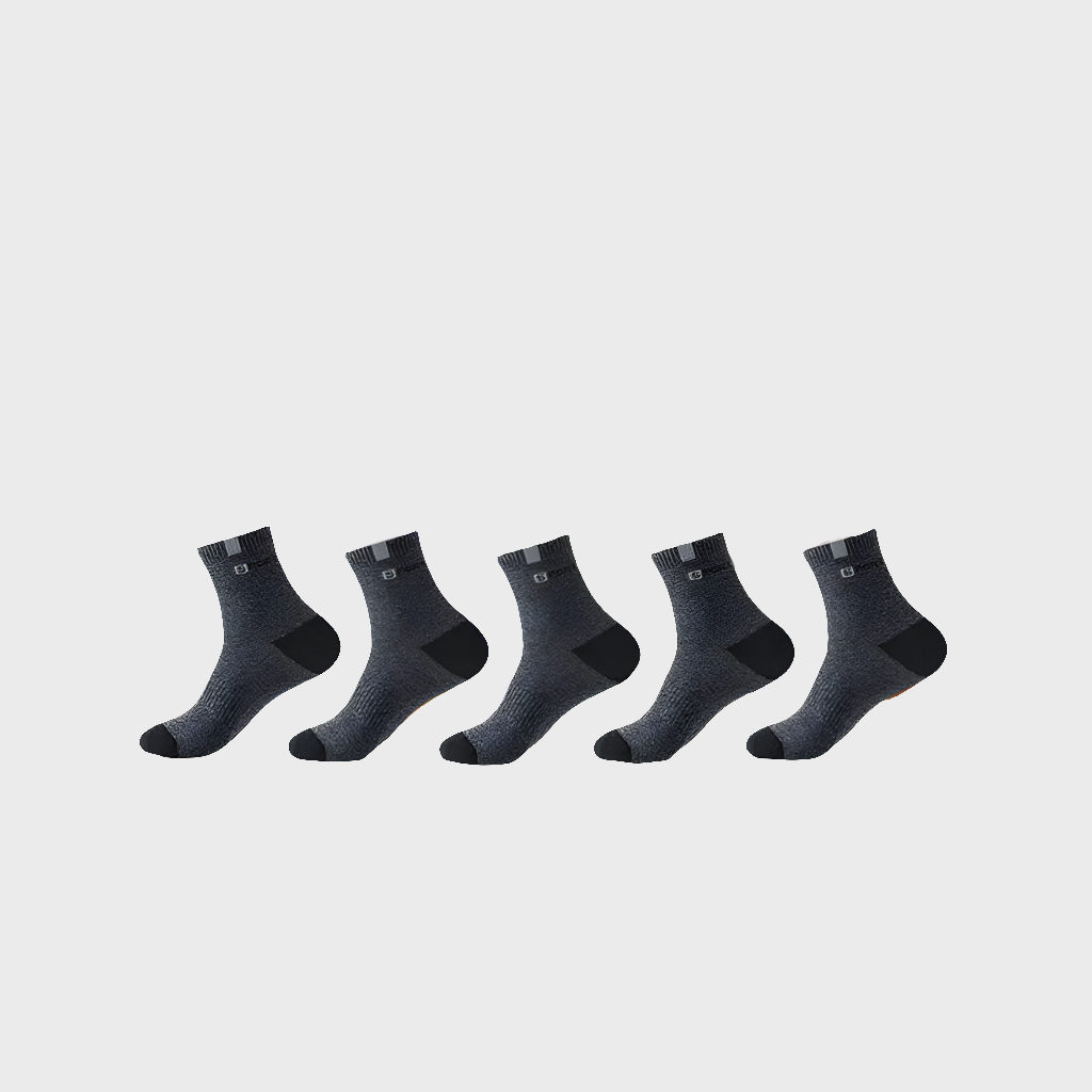 FiberMade Men's Breathable Business Ankle Socks - 5 Pairs