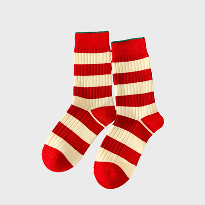 OrganicStripes Warm Cotton Crew Socks for Women