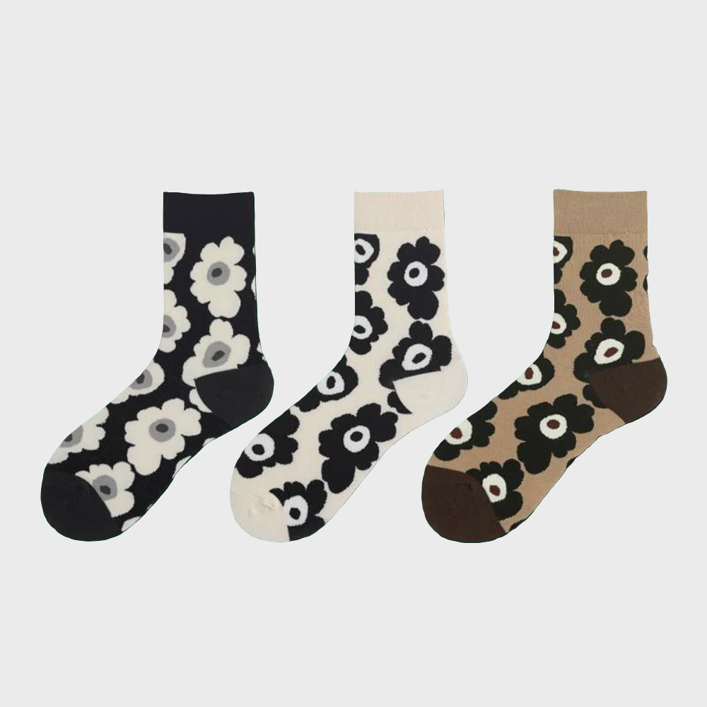 FlowerFit Cotton Crew Socks - 1 Pair