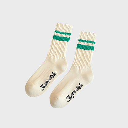 SportyVogue  Warm Striped Cotton Crew Socks for Men