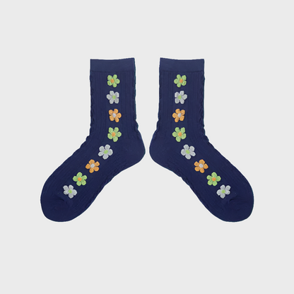 FlowerFoot Crew Socks for Women